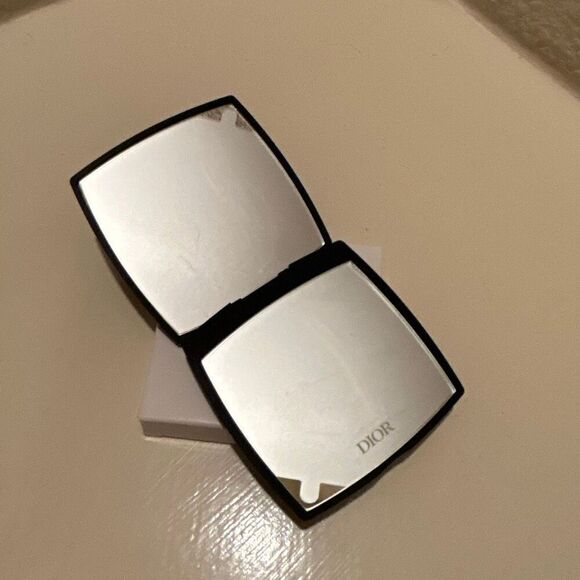 Dior Square Compact Mirror Black Matte Makeup Travel Luxury Cosmetic New - Picture 3 of 6